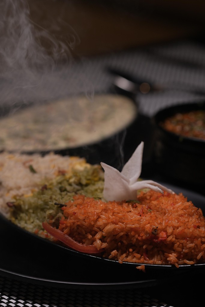 Steaming biryani